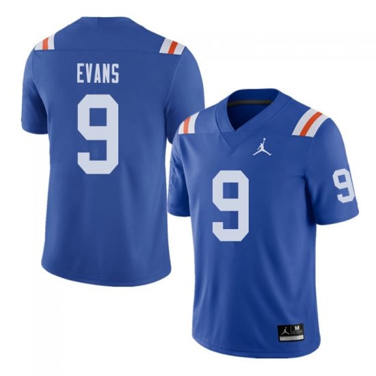 Men's Florida Gators #9 Josh Evans NCAA Jordan Brand Royal Throwback Alternate Authentic Stitched College Football Jersey PCJ8162VU